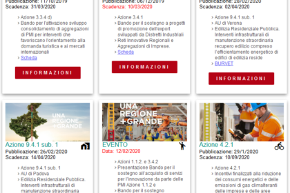 Progetti FSR Regione Veneto 2014 2020